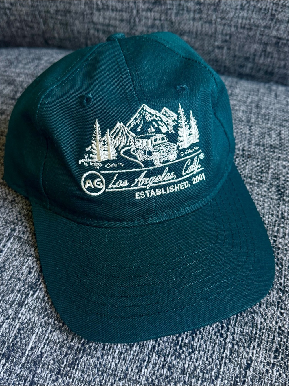 AG Jeans Los Angeles Davis Baseball Cap in Forrest Green